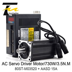 WaveTopSign 1KW AC Servo Motor Driver 4N. M 2500RPM 80ST-M04025 AC Motor Matched Servo Motor Driver AASD 20A Complete Motor Kits