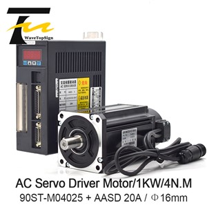 WaveTopSign Servo Motor Driver 1000W 4N. MAC Servo Motor 90ST-M04025+AC Servo Motor Driver 220V AASD 20A for Engraver & Cutting