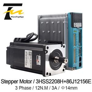 JMC NEMA34 86 Series Engraver Closed Loop Stepper Motor 86J12156E Voltage 75V Torque 8.5N. M +Servo Driver 3HSS2208H
