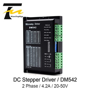 WaveTopSign Stepper Motor Driver DM542 Voltage 20-50VDC Current 1.0-4.2A for 57 86 Series 2-Phase Digital Stepper Motor
