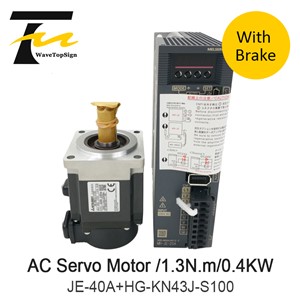 Mitsubishi with Brake AC Servo Motor +Driver Amplifier JE-40A+HG-KN43J-S100 Rated Torque 1.3N. M 3000 r/Min 2.6A