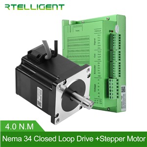 Rtelligent Nema 34 4.0N. M Closed Loop Stepper Motor with Nema34 20-50VDC Closed Loop Stepper Motor Driver Stepper Driver CNC Kit