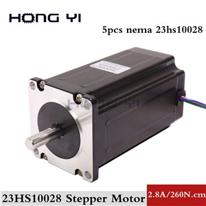 FREE SHIPPING 5PCS Nema 23 Stepper Motor Dual Shaft 57BYGH 2.8A 100mm CE ROHS ISO Embroidery 3D Printer
