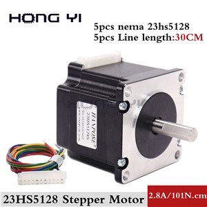 5pcs 23HS5128 Stepper Motor NEMA 23 51mm 2.8A, 101N. Cm Black Motor for Robot & CNC Laser Grind Foam Plasma Cut