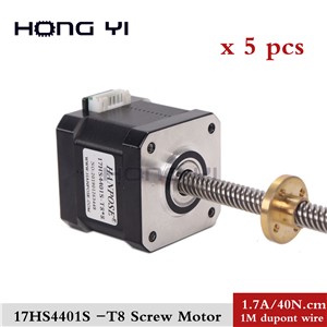 5pcs 17HS4401S-T8*8 L310MM Stepper Motor for 3D Printer Motor 40mm Nema17 Screw Copper Nut Lead 2/4/8mm