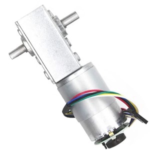 Micro High Power 12V 24V DC Worm Geared Motor 12V Double Shaft with Encoder High Torque 12-470RPM Self Locking Adjustable Speed