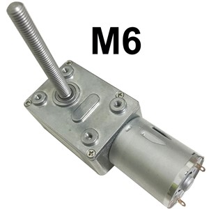 M6 Threaded Long Shaft Electric DC Worm Geared Motor 6V 12V 24V 6-150RPM High Torque in DC Motors Self Lock Adjustable Speed