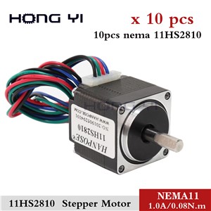 10 Pcs NEMA11 Stepper Motor 28BYGH28mm 2 Phases 4 Wires 0.08N. M 1.8 Degrees Hybrid Step Motor for New CNC Router