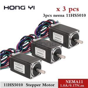 Free Shipping 3pcs Nema11 11hs5010 Two Phases 4 Wires 0.17N. m 1.8 Degrees Hybrid Stepper Motor 28BYGH for New CNC Router