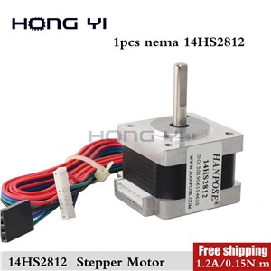 Free Shipping 1 PcS 28mm Length Hybrid Stepper Motor Neam 14 14HS2812 1.2A 2-Phase 4-Wire 1.8-Degree for New CNC 3D Printer