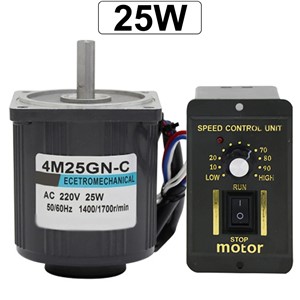 220V Electric Micro AC High Speed Motors Single Phase 25W 1400/2800RPM Induction Motor with High Torque Speed Control Reversible