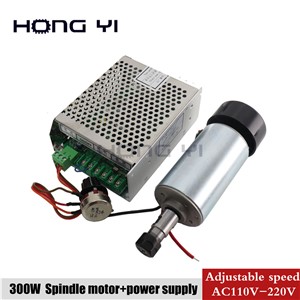 FREE 1pcs Chuck 3.175 1/8 &CNC Spindle Motor 300 W & Speed Controller & Bracket Set for Mach3