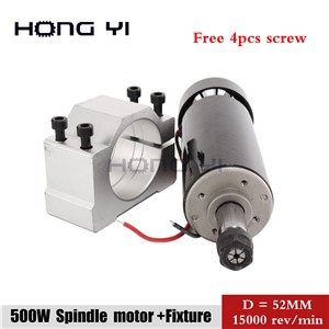 Top 500W ER11 Collet 52mm Diameter DC 0-100 CNC Carving Milling Air Cold Spindle Motor for Engraving Runout Less Than 0.01 Mm