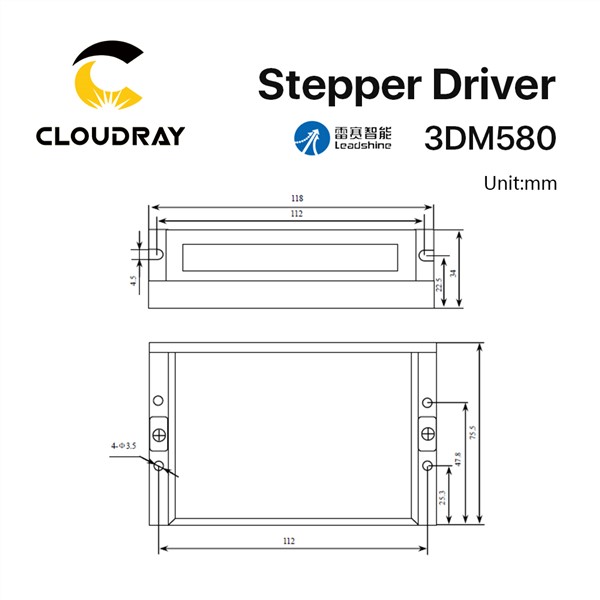 Cloudray Leadshine 3 Phase 3DM580 Stepper Motor Driver 18-50VDC 1.0-8.0A