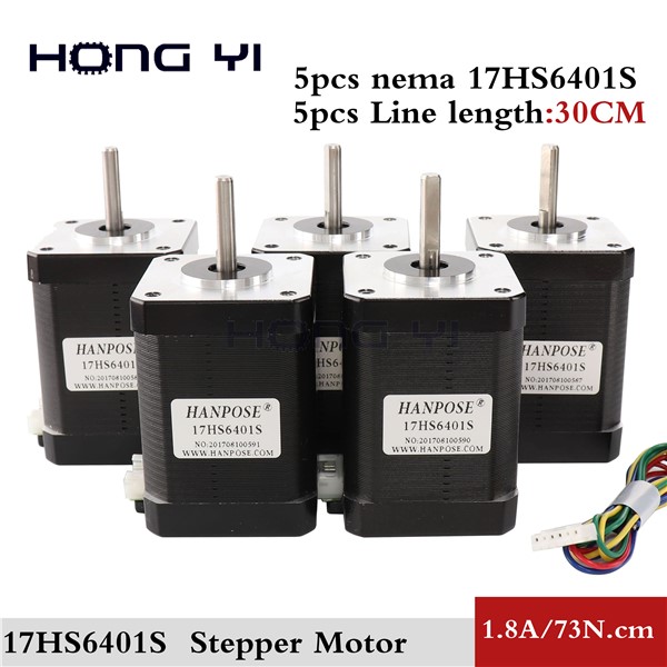 5PCS Nema 17 Stepper Motor 2 Phase 4-Lead 73Ncm(92oz. in) 1.8A 60mm Nema17 Step Motor for CNC XYZ 3D Printer Motor