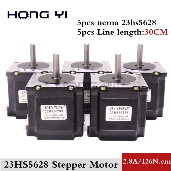 Free Shipping 5PCS 23HS5628 4-Lead Nema 23 Stepper Motor 57 Motor NEMA23 Stepper Motor 2.8A ISO CNC