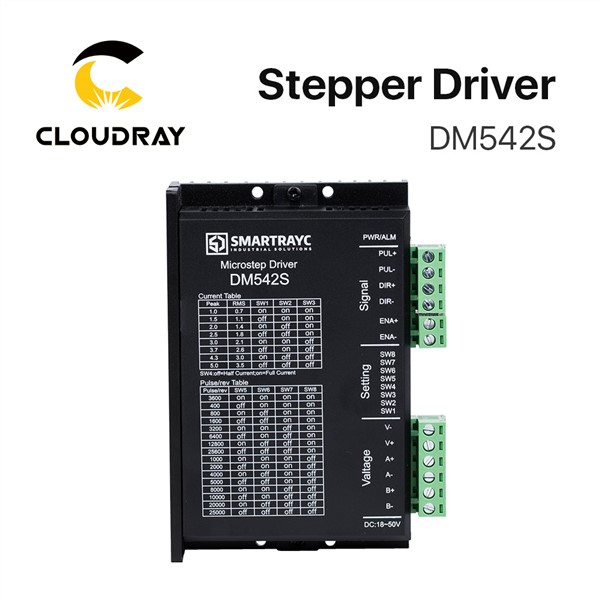 Cloudray 2-Phase Stepper Motor Driver DM542S Supply Voltage 18-50VDC Output 1.0-5.0A Current