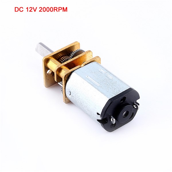 Micro Gear DC Motor Reduction Speed Motor Box with Metal Gearbox Wheel DC12V 2000RPM N20
