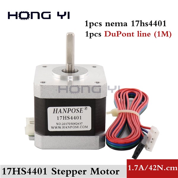Free Shipping 1PCS 17HS4401 4-Lead with 1M Dupont Line Nema17 Stepper Motor 42 Motor 1.7A CE ROSH ISO CNC & 3D Printer
