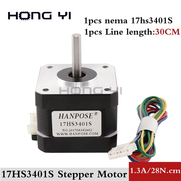 1pcs 17HS3401S Free Shipping & Quality 4-Lead Nema17 Stepper Motor 42 Motor 42BYGH 1.3A CE ROSH ISO CNC for 3D Printer