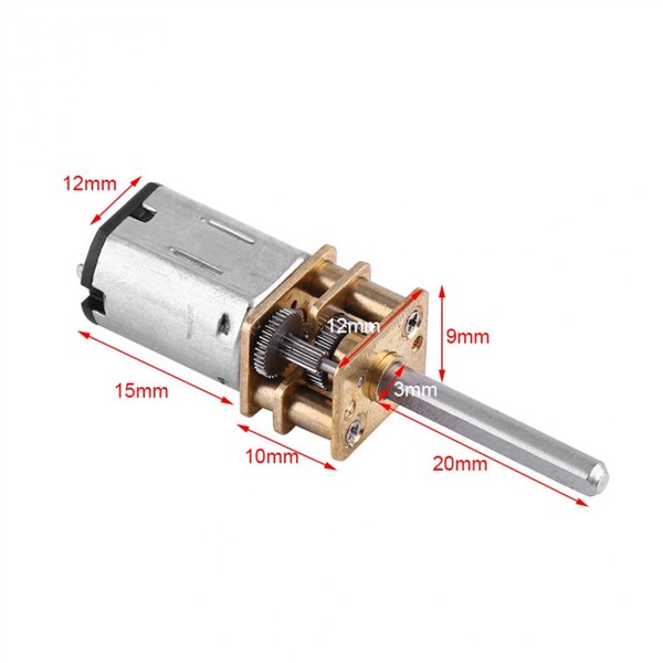 DC 12V Reduction Gear Motor DC Motor Gear Box Reduction Motor with Long Output Shaft 100RPM~2000RPM