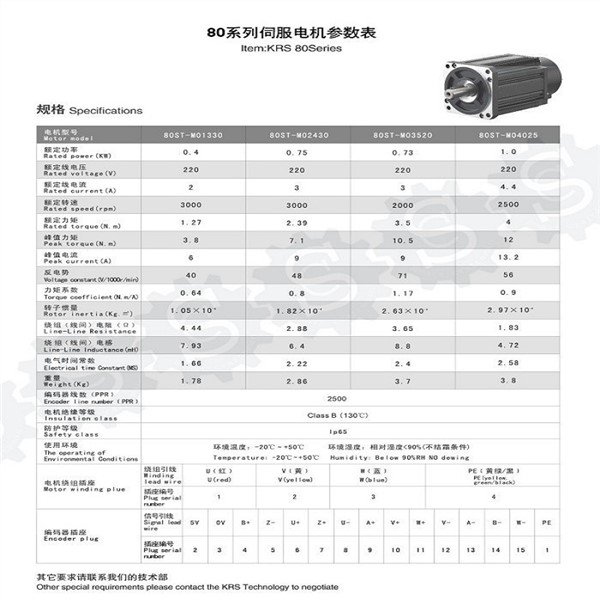 80ST-M01330 1.27N. M 0.4KW Servo Motor 80ST AC Servo Motor 220V & Matched Servo Driver M01330 Servo Motor NEW