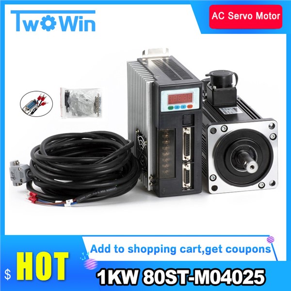 80ST-M04025 4N. M 1KW 2500RPM AC Servo Motor Driver CNC Matched Servo Motor 1 Set Servo System Kit High Quality