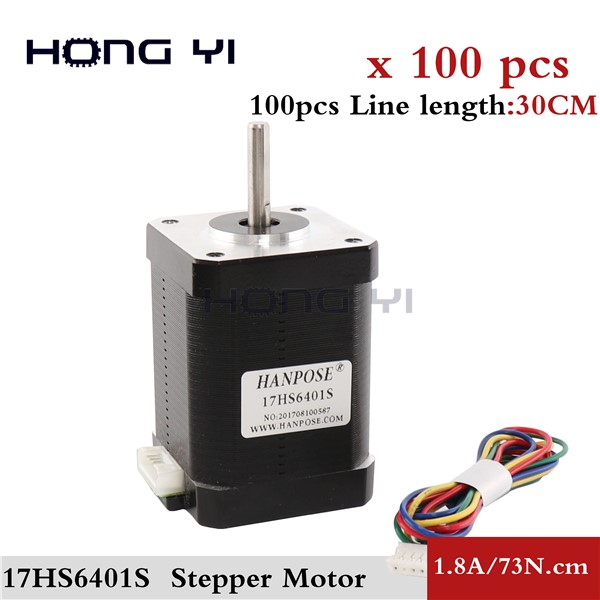 100pc 3D Printer NEMA17 1.8 Degrees 42 Hybrid Stepper Motor Two Phase 60mm 7.3kg. Cm 1.8A Step Motor