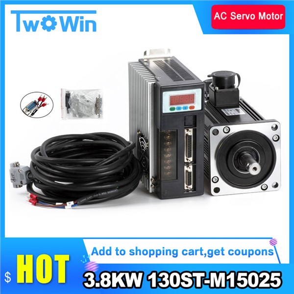 New 3.8KW 130ST-M15025 130ST AC Servo Motor 15N. M 2500rpm AC Servo Motor & Driver with Cable High-Power