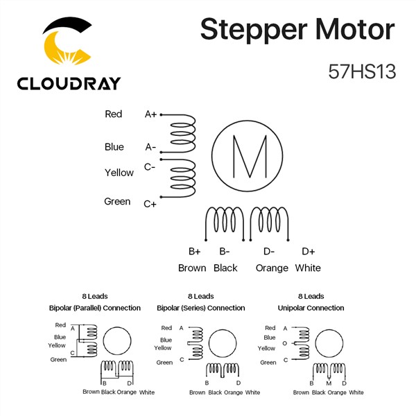 Leadshine 2 Phase Stepper Motor 57HS13 for NEMA 23 4A Length 76mm Shaft 6.35mm