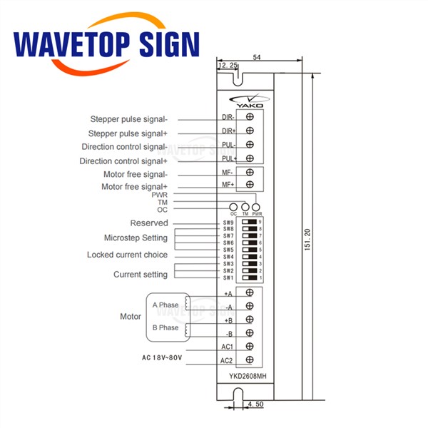 YAKO 2Phase Stepper Motor Driver YKD2608MC YKD2608E YKD2608MH Match with 57 86 Serial Motor Use for CNC Router Engraving Machine