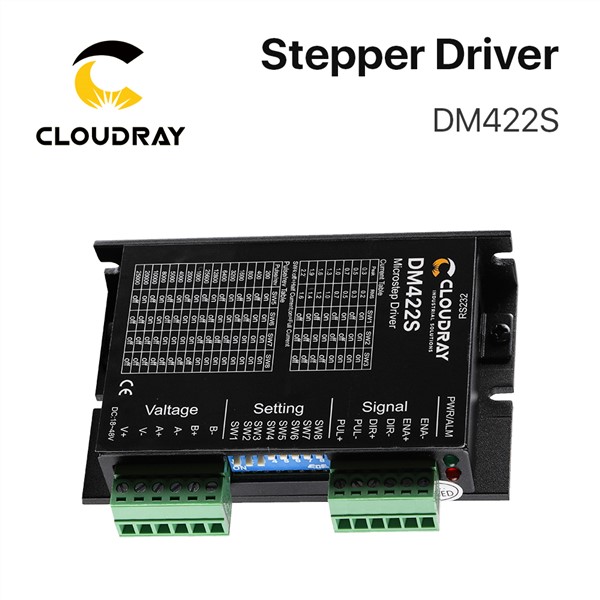 Cloudray 2-Phase Stepper Motor Driver DM422S Supply Voltage 18-48VDC Output 0.3-2.2A Current