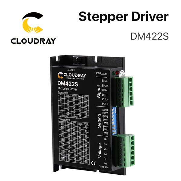 Cloudray 2-Phase Stepper Motor Driver DM422S Supply Voltage 18-48VDC Output 0.3-2.2A Current