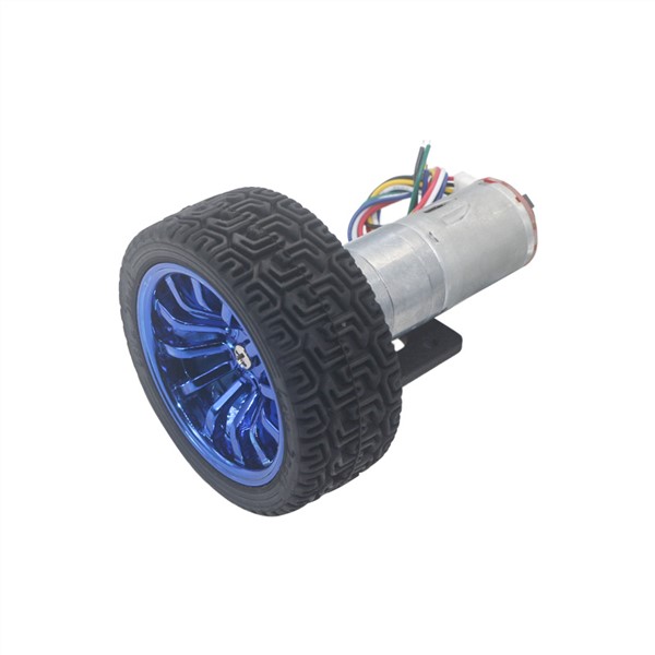 Hall Signal DC 6V 12V 24V 12-1360 RPM Miniature Gear Motor with Encoder Coupling 65mm Wheel Smart Car Kit for Robot DIY