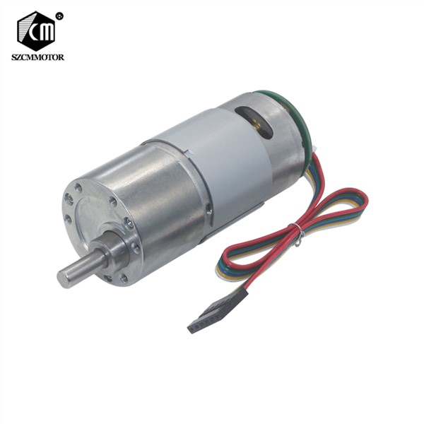 12VDC 8-1000RPM High Torque Speed Reduction Gear Motor with Holzer Encoder & Metal Gearbox Encoder Geared Motor