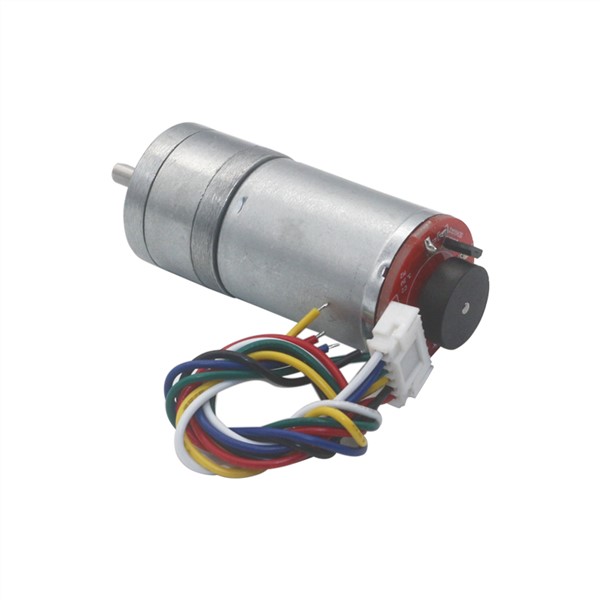 12RPM-1360RPM Large Torque Speed Reduction Gear Motor with Encoder 25mm Diameter Gearbox Encoder Geared Motor