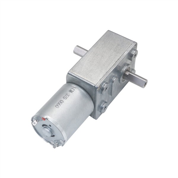 12-24V 6mm Dual Output Shafts Low Speed 6rpm Self-Lock Large Torque DC Worm Gear Motor JGY370-D Double Axis Worm Geared Motors