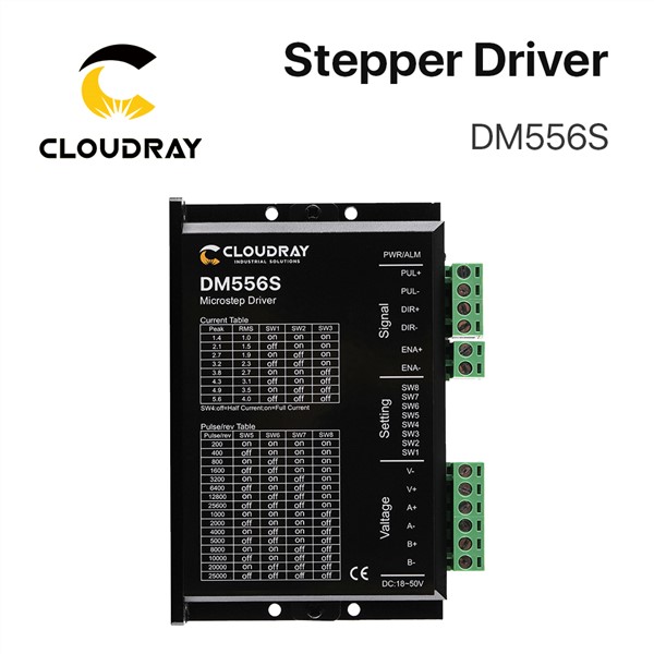 Cloudray 2-Phase Stepper Motor Driver DM556S Supply Voltage 18-50VDC Output 1.4-5.6A Current