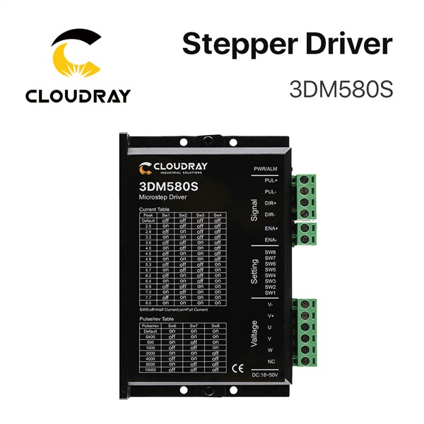 Cloudray 3 Phase 3DM580S Stepper Motor Driver Supply Voltage 24-50VDC Output 1.0-8.0A Current