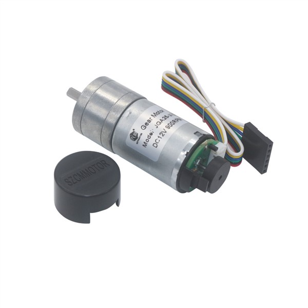 25mm Diameter Large Torque Speed Reduction 2 Phases Pulses Output Detection CW/CCW Encoder Gear Motor with Protecting Hood