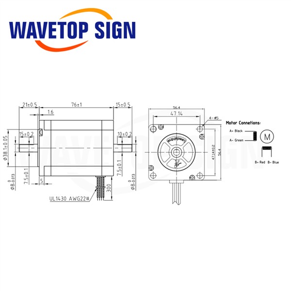 Leadshine Nema 23 2Phase Stepper Motor 57CM23 Holding Torque 2.3N. M Current 5A Positioning Torque 68mN. m