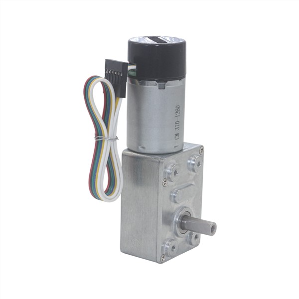 DC6V-24V Slow Speed High Torque Turbo Worm Gearbox Speed Reduction Gear Motor with Encoder Two-Phase Code Signal Geared Motors
