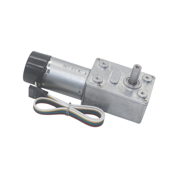 DC6V-24V Slow Speed High Torque Turbo Worm Gearbox Speed Reduction Gear Motor with Encoder Two-Phase Code Signal Geared Motors