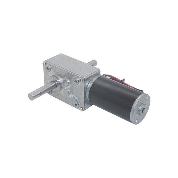 5840-31ZY Long Output Axis Worm Geared Motor 12V 24V DC Large Torque High-Power Dual Shafts Worm Gear Motor