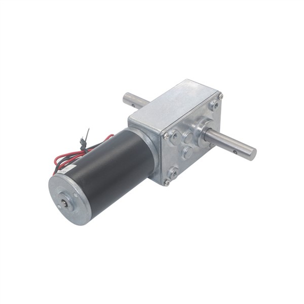 5840-31ZY Long Output Axis Worm Geared Motor 12V 24V DC Large Torque High-Power Dual Shafts Worm Gear Motor