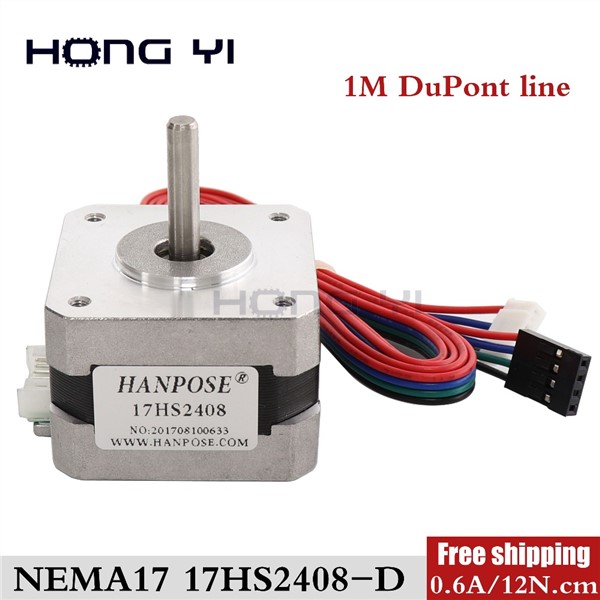 17HS2408 4-Lead Nema 17 Stepper Motor 42 Motor 42BYGH 0.6A with DuPont Line CE ROSH ISO CNC & 3D Printer