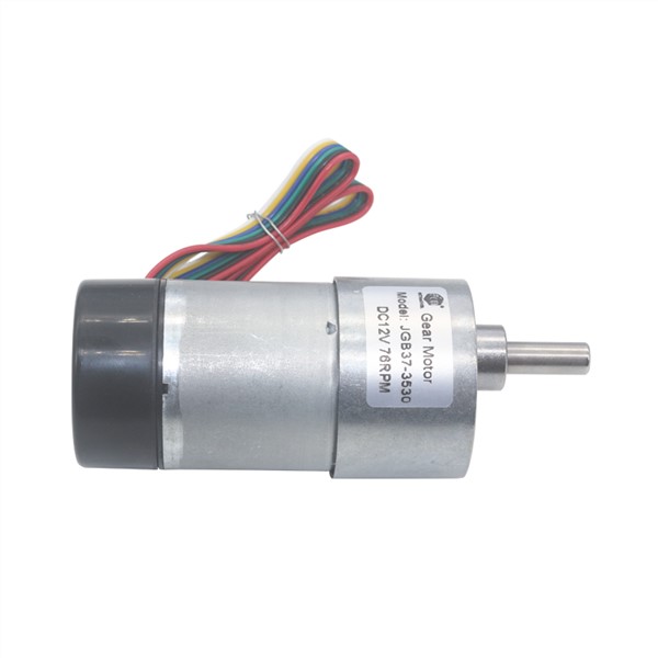 12V 24VDC 7-1600RPM 37mm Gearbox High Torque Eccentric Shaft Gear Motor with Hall Encoder Geared Motors with Protective Cap