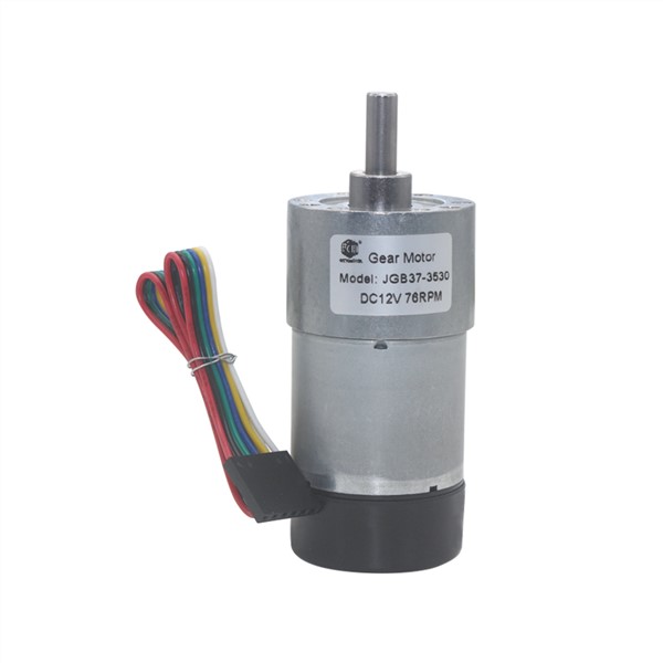 12V 24VDC 7-1600RPM 37mm Gearbox High Torque Eccentric Shaft Gear Motor with Hall Encoder Geared Motors with Protective Cap