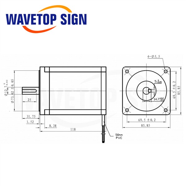 Leadshine Nema34 Stepper Motor 86HS85 8.5N. M 2Phase Step Motor Laser Engraving Machine CNC Router