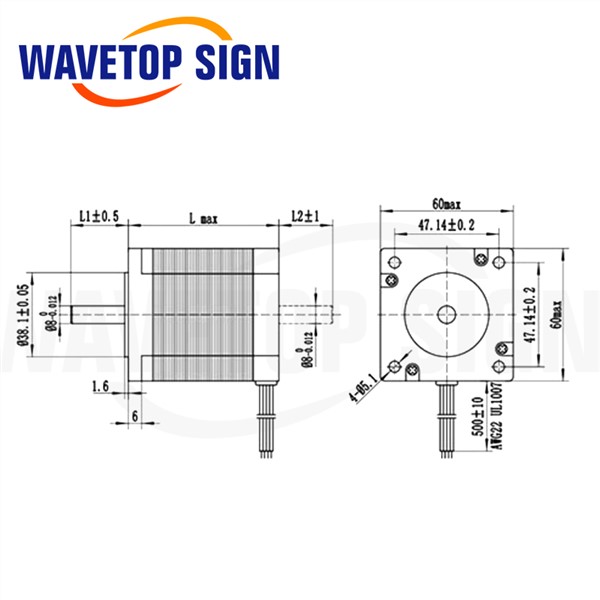 2Phase Step Motor NEMA24 60HS100-3504 Holding Torque 3N. M Length 100mm Axis Diameter 8mm